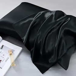 TEMU Silk Pillowcase - Soft And Comfortable Solid Color Pillowcase, Suitable For Household Cool Summer Pillowcases, Cool And Comfortable, Ingredients: (75.00% Silk, 25.00% Polyester)