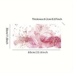 TEMU Pink Golden Marble Large Mouse Pad Computer Hd Desk Mat Keyboard Pad Natural Rubber Non-slip Office Mousepad Table Accessories As Gift For Boyfriend/girlfriend Size35.4x15.7in
