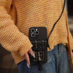 TEMU Strap Card Holder Suitable For 16plus/15promax Mobile Phone Case Iphone13 Wristband Female Model 14 Anti-fall