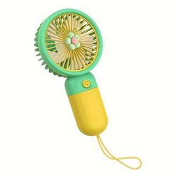 TEMU Cute Portable Fans, Fashion Summer Handheld Fan Usb Rechargeable Small Electric Fan For Office Home Student Dormitory Air Cooling Fan Fans