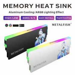 METALFISH DRAM Heatsink 5V-3PIN ARGB DDR3 DDR4 DDR5 Aluminum Memory Module Cooling Vest for Desktop Computer PC