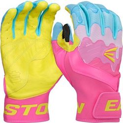Easton Walk-Off Ethos Drip Adult Baseball Batting Gloves Yellow/Blue/Pink