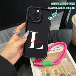 With Phone Strap Customize Name Soft Phone Case For Samsung A56 A55 A54 A53 A36A 35 A3 A26 A15 A13 A16 A06 S25 Ultra S24 S23 S22