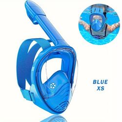 TEMU 360° Panoramic Snorkel Mask For Kids - , Leak-proof, Soft Silicone Design, In (pink, Blue, Red, Yellow), Net Pouch Packaging, Swimming Gear | Vibrant Design | , Snorkeling Gear