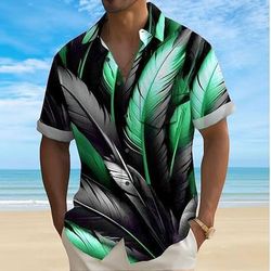 Per uomo Albero di Cocco Piante Tropicali Color-blocking Camicia Camicia hawaiana estiva Camicia con Bottoni Manica Corta Hawaiano Ferie Abbigliamento mare Estate Primavera Collo ripiegato Stampa 3D