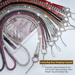 Mobile phone lanyard lucky bag Ruyi rhinestone crossbody hanging chain outdoor anti loss and anti drop mobile phone chain
