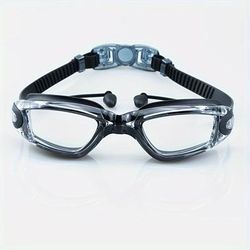 TEMU Adult Swimming Goggles, Waterproof And Swimming Goggles For Men And Women, With Earplugs, Silicone Pc Lenses, Transparent Lenses For Swimming Pool Use