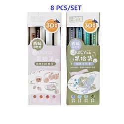 TEMU 8-pack Colors Gel Pens Set, Plastic Quick-drying Medium Point, Quick-drying, Fruit Theme Colored Ink Rollerball Pens For Journaling, Doodling And Drawing, Ideal For Gifts.