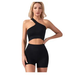 Seamless Sports Set Women Fitness Outfit Rib Yoga Suit Running Bra without Pad with Workout Leggings Gym Sportswear