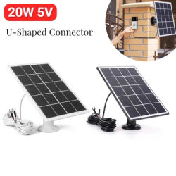 20W 5V Solar Panel for Ring Doorbell 9.8Ft Charging Cable Solar Panel Charger Solar Panel Kit for Ring Video Doorbell 4 3 Plus 2