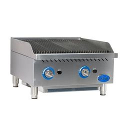 Globe GCB24G-SR 24" Countertop Gas Charbroiler w/ Cast-Iron Grates, Radiant, Stainless Steel, Gas Type: Convertible