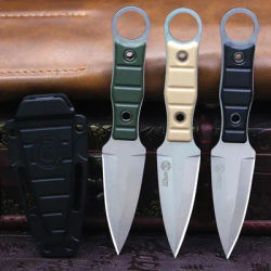 Russian 440C Blade High end EDC Multi purpose Knife+Sheath Outdoor Tactical Hunting Camping Hiking Survival EDC pocket Knife