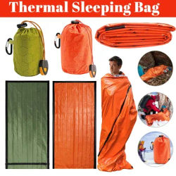 Emergency Sleeping Bag Aluminum Film Thermal Sleeping Blankets Waterproof Windproof Warm Survival Blanket For Camping Hiking ﻿