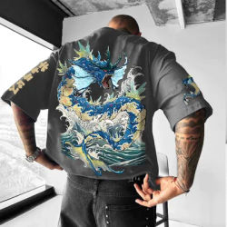 Pokémon Animation Derivatives Gyarados Printing Men's and Women's Summer Fashion Street T-shirt Hoodie Shorts and Sweatpants