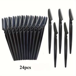 TEMU 12pcs/24pcs Eyebrow Razor Shaper Set, Facial Hair Remover Trimmer Grooming Kit For Women And Men, Stainless Steel, Non-electric, No Battery Needed, With Colors For