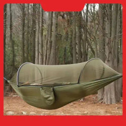 NEW-Hammock Automatic Quick Opening Mosquito Net Outdoor Camping Hammock Swing Anti-Rollover Nylon Rocking Chair