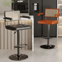 Chaise de Bar de luxe nordique moderne Simple et légère, Style médiéval, pour la maison, le salon, la Table à manger, avec dossier haut