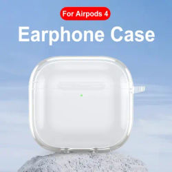 Housse transparente antichoc en TPU souple pour Apple AirPods 4 2024 avec mousqueton et protection antichute