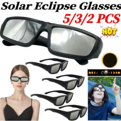2-5PCS Reusable Solar Eclipse Glasse Anti-UV Viewing Glasses Safe Shades Observation Solar Glasses Upgraded Silver-plated Lenses