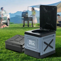 Camping Folding Toilet Commode Heavy Duty with Storage Bag Multipurpose Car Toilet Portable Toilet for RV Picnic Fishing Boat