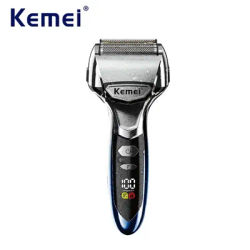 Kemei 5-Blade Electric Foil Shaver Men Face Beard Wet Dry Razor Rechargeable Bald Head Shaving Machine IPX7 Waterproof Washable