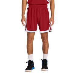 Sport-Tek ST901 Rival Basketball 7'Short in Deep Red/White size XL | Polyester