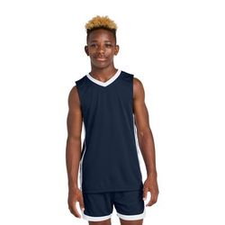 Sport-Tek YST900 Athletic Youth Rival Basketball Rev Jersey T-Shirt in True Navy Blue/White size Large | Polyester