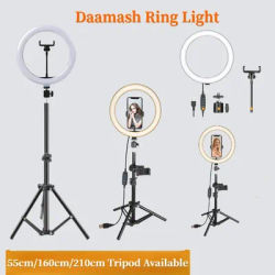 26cm LED Selfie Ring Light Photography Lights Warm Cold Lamp With Tripod Dimmable USB Ringlight For Tiktok Video Live Fill Lamp