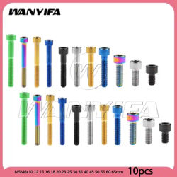 Wanyifa 10pcs Titanium Bolt M5/M6x10 12 15 16 18 20 23 25 30 35 40 45 50 55 60 65mm DIN912 Cap Hex Head for Mountain Bike Parts
