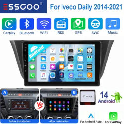 ESSGOO 9" For Iveco Daily 2014-2021 Car Stereo Radio Android 14 Wireless Carplay Android Auto GPS NAV SWC BT Wifi GPS RDS USB FM