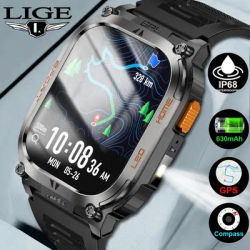 LIGE 2025 nouvelle montre intelligente GPS hommes 2.01 pouces grand écran boussole montres intelligentes fréquence cardiaque BT appel sport santé Tracekr Smartwatch