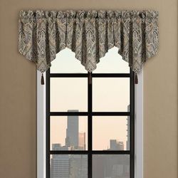 Maren Window Ascot Valance by Royal Court in Chocolate (Size ONE SIZE)