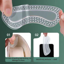 1 paio di protezioni per tallone in GEL da donna, cuscino in silicone, prodotti per la cura dei piedi, cuscinetti per scarpe antiscivolo per tacchi alti, solette di dimensioni regolabili
