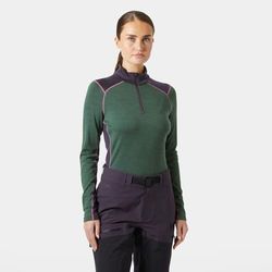 Helly Hansen Women's Lifa Merino Midweight 1/2 Zip Base Layer Green S