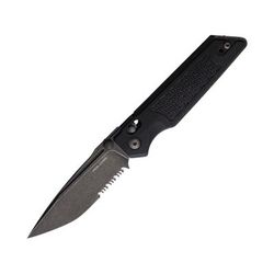 Real Steel Sacra TAC Folding Knife 3in Steel Serrated Tanto G10 Handle Black 7713B