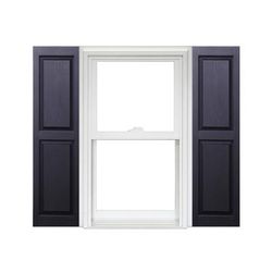 Homeside Raised Panel Vinyl Shutters (1 Pair) 14-1/2 Inch x 71 Inch - 050 Black