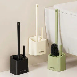 Household Toilet Brush Set, Toilet Cleaning Brush, No Angle for Comprehensive Cleaning, Suitable for Toilets, 2-in-1 Set