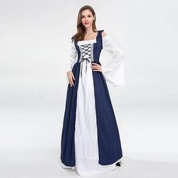 Retrò Vintage Medievale Rinascimento Vestito Soprabito Signora Vichingo Elfico Costume Per donna Celtico Fantasia Vacanza Mascherata Casual Quotidiano Adulti Vestito