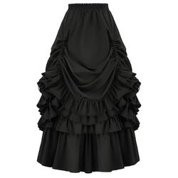 Retrò Vintage Punk Gotico Medievale Gonna Ragazza gotica Con Volant Costume Per donna Fantasia Stile Steampunk Mascherata Casual Quotidiano Adulti Gonne
