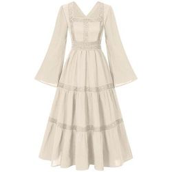 Elegante Medievale Rinascimento Abito da cocktail Vichingo Elfico Tinta unica Costume Per donna Celtico Costumi da pirata Fantasia Halloween Carnevale Mascherata Carnevale Halloween Mascherata Adulti