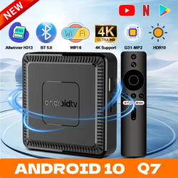 Smart TV BOX Q7 Projection Function Android10 Allwinner H313 Quad Core Support 4K Google Voice Media Player Home Audio Equipment