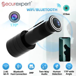 PEGATAH 3MP HD Peephole WiFi Camera 170° Wide-angle Door Viewer Motion Detection Smart Home Security Wireless Cat-eye Cam ICSEE