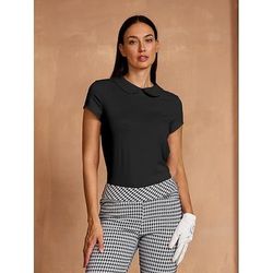 Per donna Polo da golf Rosa baby Nero Bianco Manica Corta Maglietta Abbigliamento da golf da donna Abbigliamento Abiti Abbigliamento