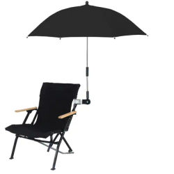 ZK20 Parapluie de chaise de plage Protection UV Parasol de poussette pour bébé 360 ° Pare-soleil de chaise réglable avec pince