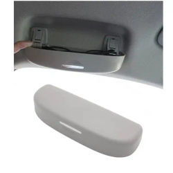 Custodia universale per occhiali da auto in plastica Pratico supporto per occhiali da sole adatto Accessori per scatole per occhiali beige nero