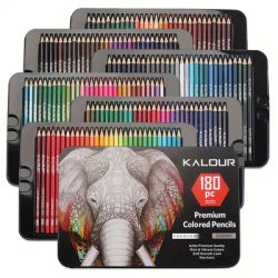 KALOUR 180 color luxury iron box special colored pencil soft core for soft professional artistic use colored lead