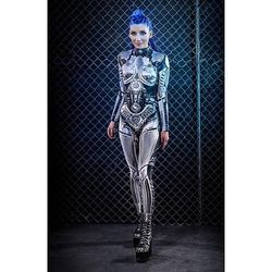 Tuta Intera Costume Cosplay Body Catsuit a Corpo Intero Teschio scheletro Robot steampunk Un Pezzo Costume Spaventoso Bambini Adulti Per donna Mascherata martedì grasso Feste Halloween Costumi di