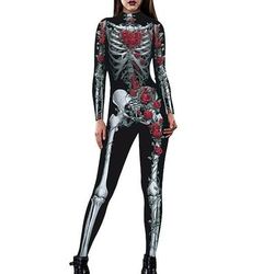 Tuta Intera Costume Cosplay Body Catsuit a Corpo Intero Teschio scheletro Un Pezzo Cosplay Bambini Adulti Per donna Mascherata Feste Halloween Vestirsi