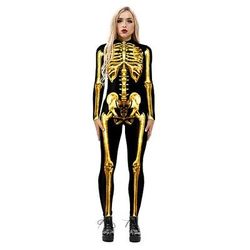 Costume Cosplay Tuta di pelle Body Teschio scheletro Un Pezzo Bambini Adulti Per donna Carnevale Mascherata martedì grasso Feste Performance Costumi di Halloween facili Vestirsi