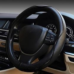 Coprivolante da 15 pollici - impugnatura antiscivolo in morbida pelle PU con design antiscivolo compatibile con la maggior parte delle auto, camion, SUV - resistente protezione per cruscotto facile